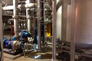Slurry tank with pumps